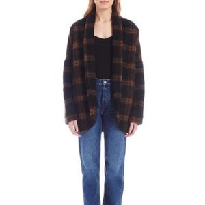 Amanda Uprichard Aspen Cardi Coat Brown Plaid S Small